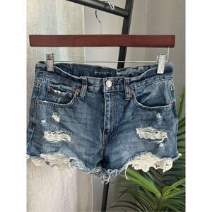 Aeropostale Distressed Lace Crochet Jean Shorts Coquette Festival Size 4